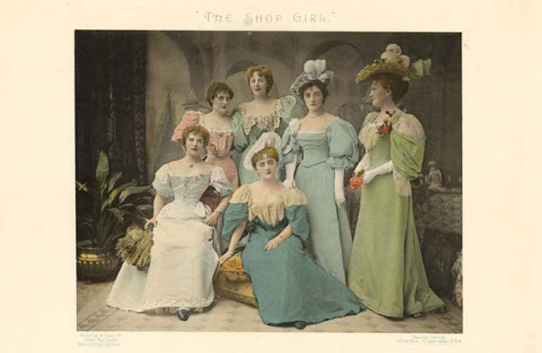 The cast of The Shop Girl in an 1895 souvenir programme © Victoria and Albert Museum, London
