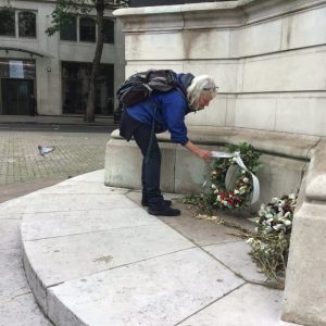 The Gladstone monument, St Clements Courtyard. London History Day, 30 May 2019.