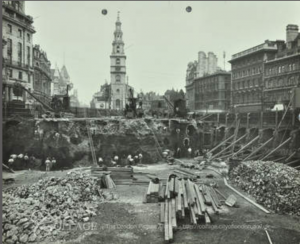 St Clement Danes, from the Australia House site, 1912. Catalogue No. SC_PHL_01_437_4605c https://collage.cityoflondon.gov.uk/view-item?i=126987