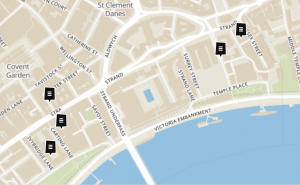 Aisha's Lost Buildings of the Strand collection on Layers of London.