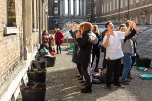 Previous events include singing to the rhubarb seedlings. Photo by T Mitchell via the Edible Utopia blog.