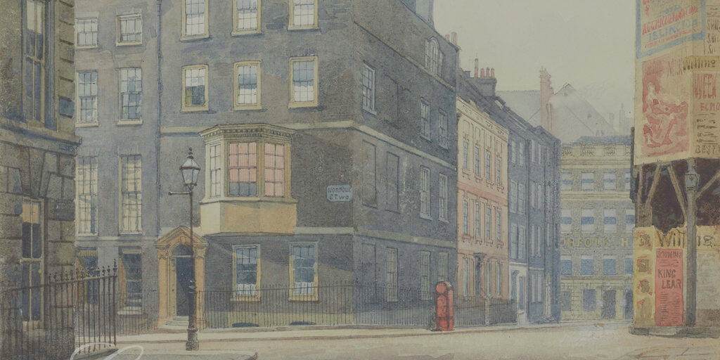 Norfolk Street and Howard Street, by John Crowther (1837-1902) via Collage, London Picture Archive.