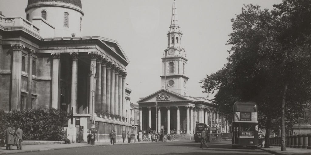 The National Gallery and St Martins-in-the-fields. CON_B04092_F001_004. The Courtauld Institute of Art. CC-BY-NC.