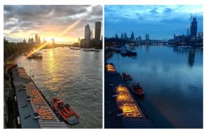 Left: Tower RNLI Lifeboat Pier (11/09/18). Right (02/02/2020). Both via @towerrnli on Instagram