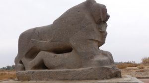 Lion of Babylon is a stone sculpture that was found in the ancient city of Babylon, Iraq. The Lion of Babylon is a historic theme in the region. The statue is considered among the most important symbols of Babylon in particular and Mesopotamian art in general. Photo taken in 2017, by Mouayad Sary.