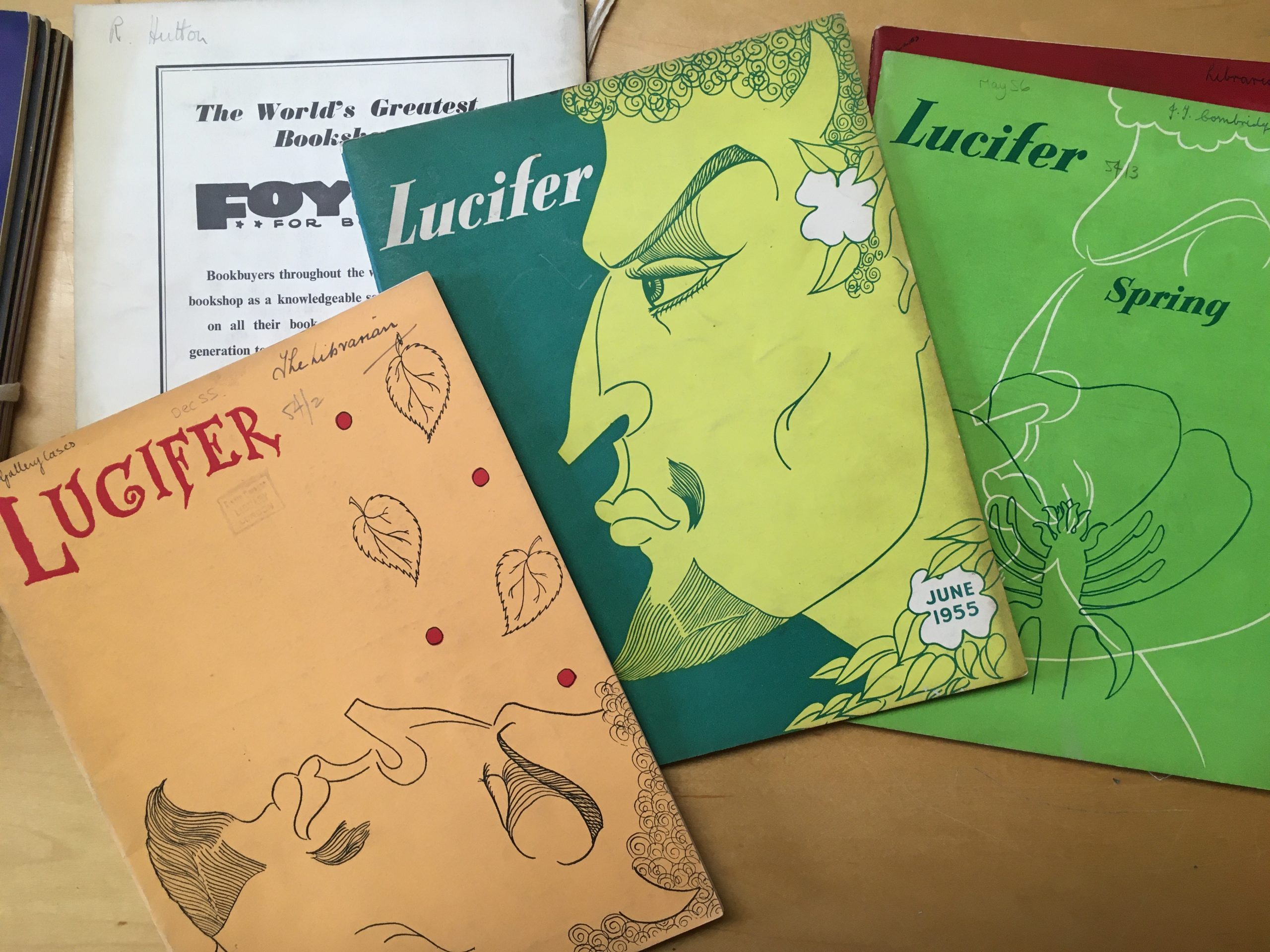 Copies of Lucifer, December 1955, June 1955, May 1956. Held at King's College London Archives, K/SER1/63.