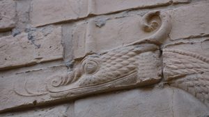Marduk's symbol animal, the mušḫuššu or "snake-dragon". Photo taken inside of city of Babylon 2017, by Mouayad Sary.