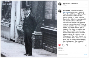 Photo of Wych Street, 21st June 1901, shared by @WychStreet on instagram, 12 January 2020.