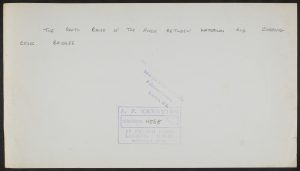 Reverse side of KER_PNT_H00568, 'The South Bank of the river between Waterloo and Charing Cross Bridges', 17 Aug 1936, by Anthony Kersting, The Courtauld Institute of Art, CC-BY-NC.