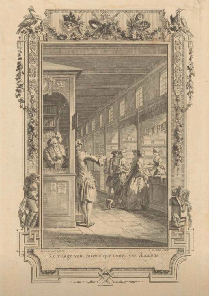  Galerij van het Paleis van Justitie te Parijs, Noël Le Mire, after Hubert François Gravelot, 1744 - 1774.