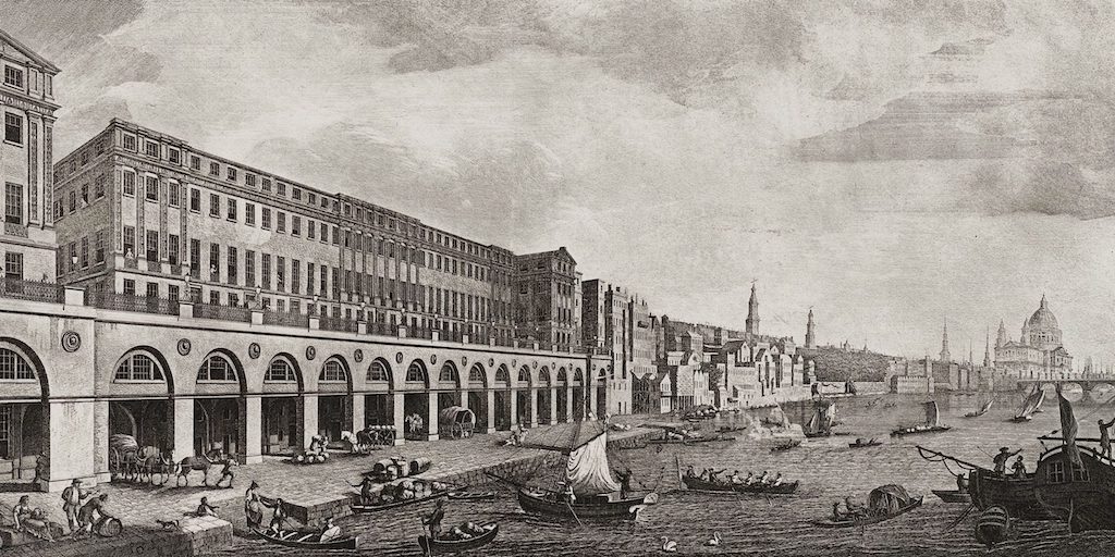 Benedetto Pastorini's engraving of the Adelphi terrace in its splendour.