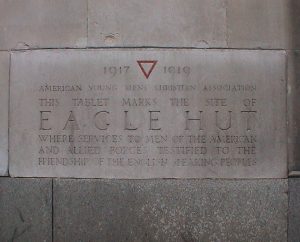 Inscription on Bush House commemorating the 'Eagle Hut'